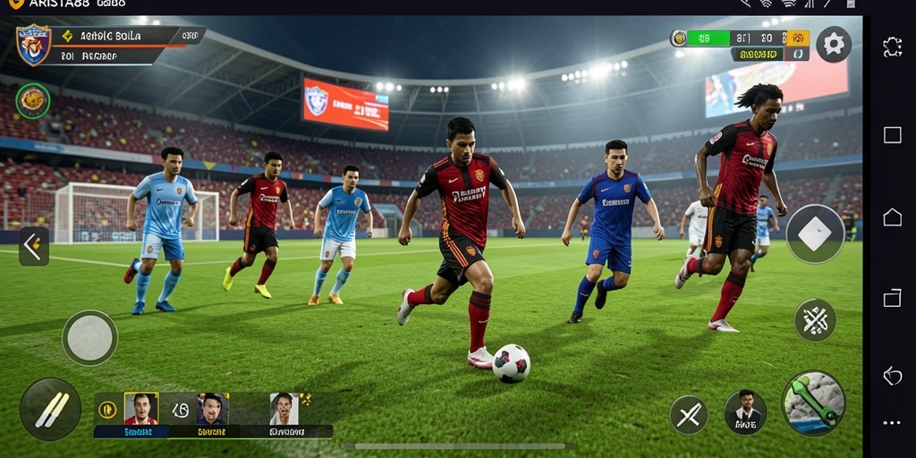 Tampilan gameplay seru dalam game sepak bola ARISTA88.