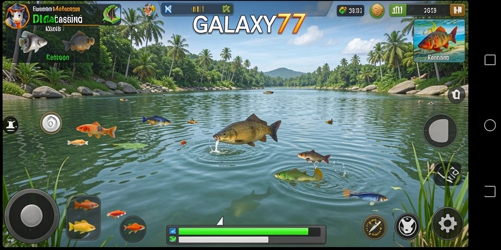 Tangkapan ikan besar di GALAXY77 dengan latar belakang indah.