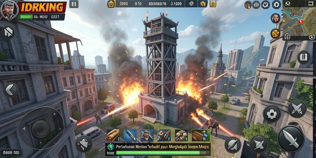 Gameplay seru di IDRKING dengan menara pertahanan strategis.