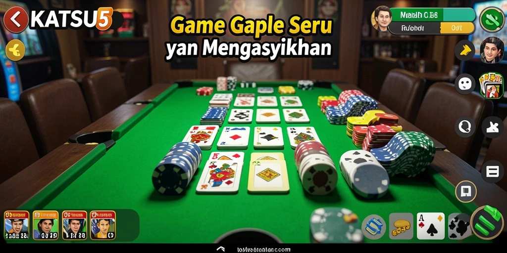 Screenshot KATSU5 menampilkan pemain bersaing dalam permainan Gaple.