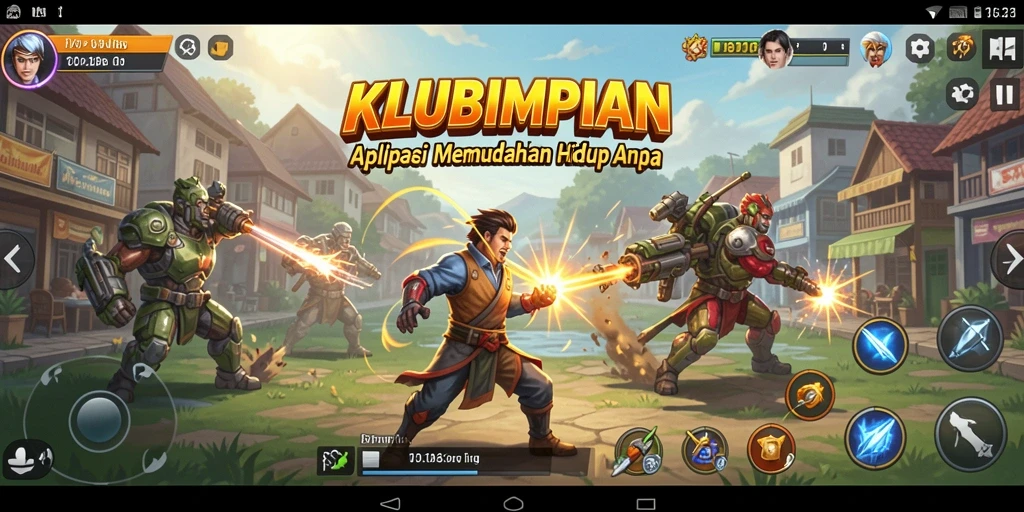 Tampilan antarmuka KLUBIMPIAN dengan menu navigasi sederhana.