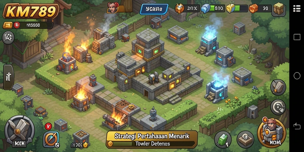 Gameplay KM789 menunjukkan strategi pertahanan yang menarik dan menantang.