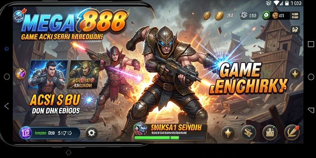 Tampilan mendebarkan dari gameplay <strong>MEGA888</strong> yang penuh aksi.
