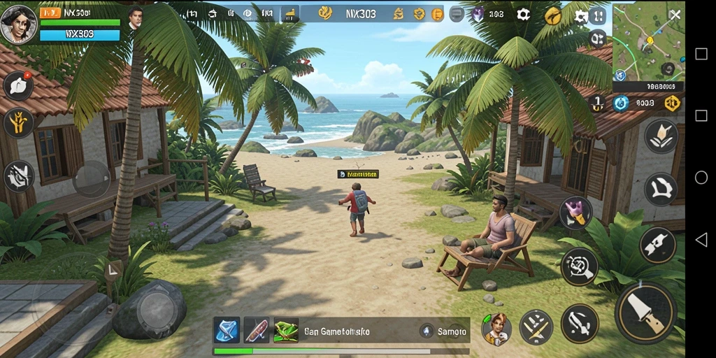 Gamer sedang menikmati gameplay santai di NX303.