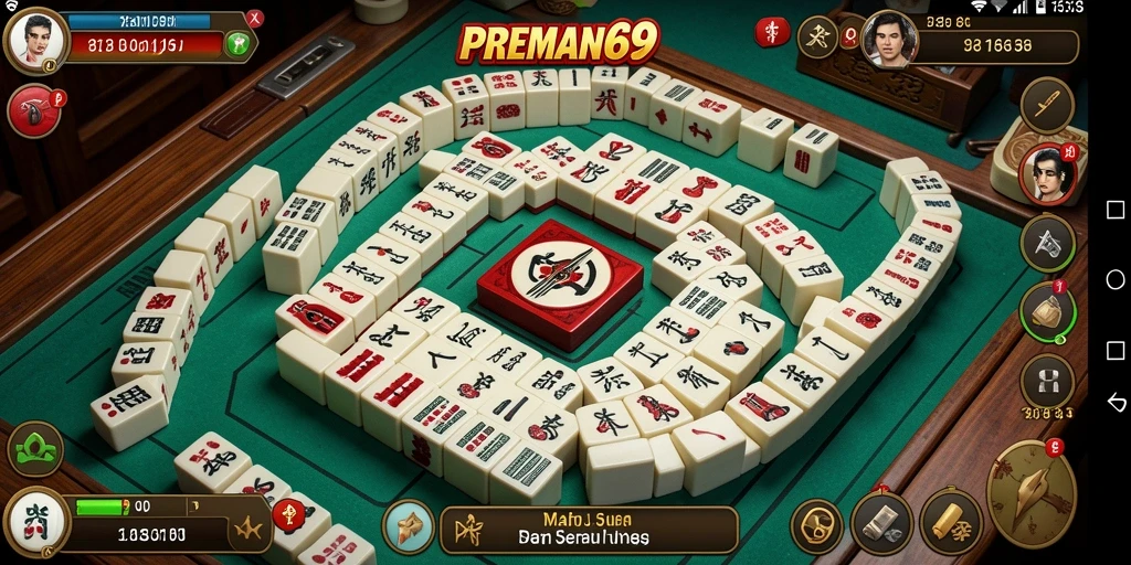 Tampilan menarik gameplay Mahjong di aplikasi PREMAN69.