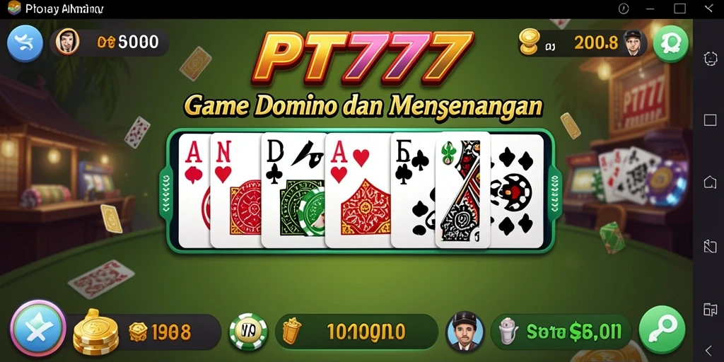 Tampilan gameplay seru dari permainan Domino PT777.
