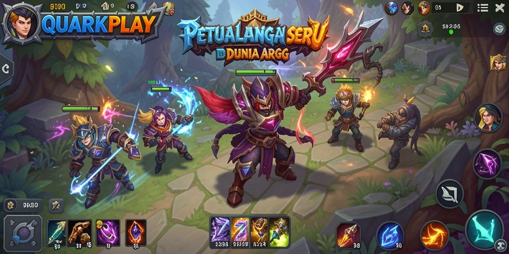 Tampilan gameplay <strong>QUARKPLAY</strong> yang seru dan menantang dalam petualangan ARPG.