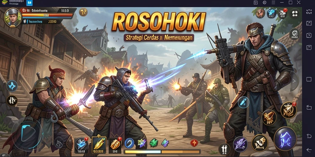Screenshot dari gameplay <strong>ROSOHOKI</strong> menampilkan aksi strategi yang mendebarkan.
