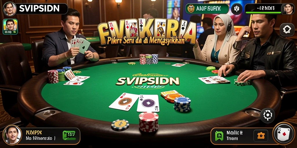 Tampilan gameplay seru SVIPSIDN dengan aksi poker yang mendebarkan.