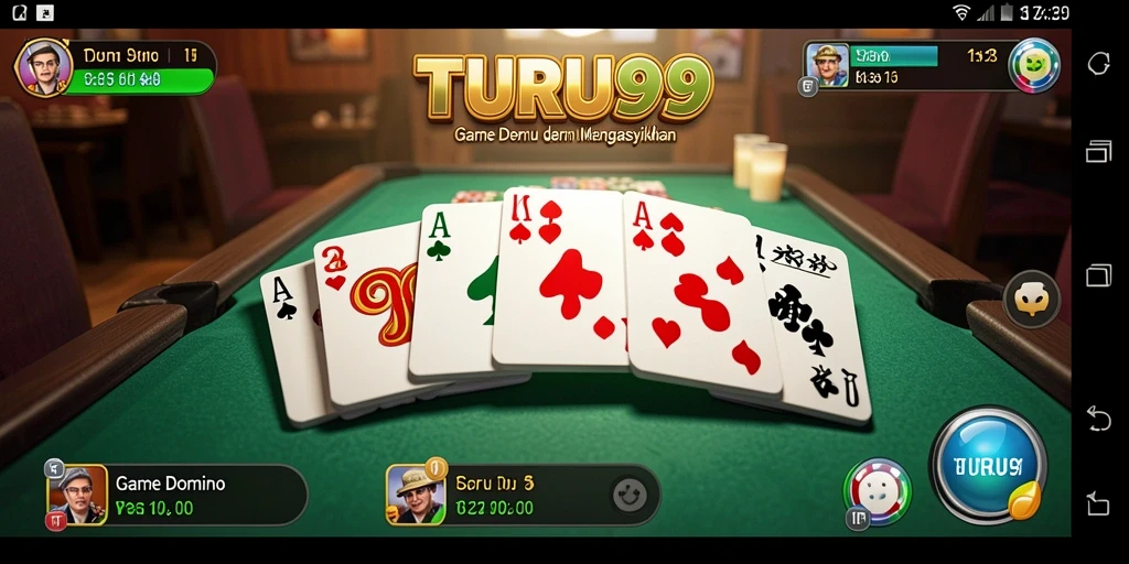 Tampilan gameplay TURU99 dengan aksi domino yang mendebarkan.
