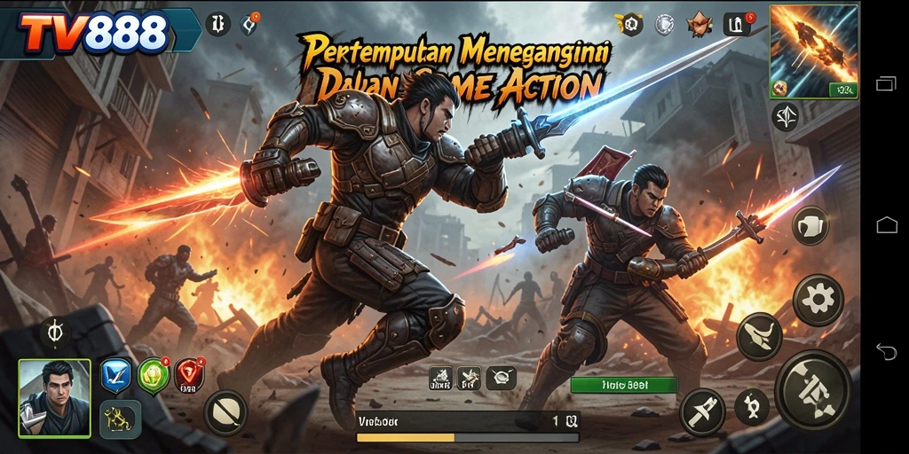 Tampilan gameplay seru dan dinamis dalam TV888 yang menantang.